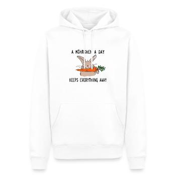 Hilde Rabbit Carrot T Shirt Slogan style bande dessinée - Sweat à capuche Premium bio Homme - blanc - Devant - Nico (187cm)