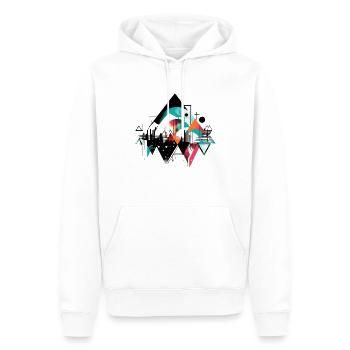 Urbane Geometrie - Männer Premium Bio Hoodie - Weiß - Vorne - Nico (187cm)