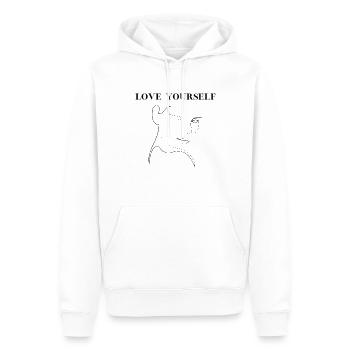 Love yourself - Selbstliebe - Männer Premium Bio Hoodie - Weiß - Vorne - Nico (187cm)
