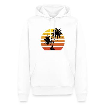 Retro Palm | Summer | Holiday - Men’s Premium Organic Hoodie - white - Front - Nico (187cm)