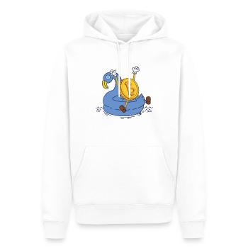 Pool Bitcoin - Sweat à capuche Premium bio Homme - blanc - Devant - Nico (187cm)