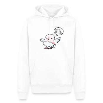 Der gelassene Vogel - Männer Premium Bio Hoodie - Weiß - Vorne - Nico (187cm)