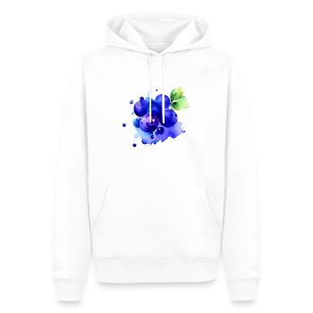 Blueberry Splash - Men’s Premium Organic Hoodie - white - Front - Nico (187cm)