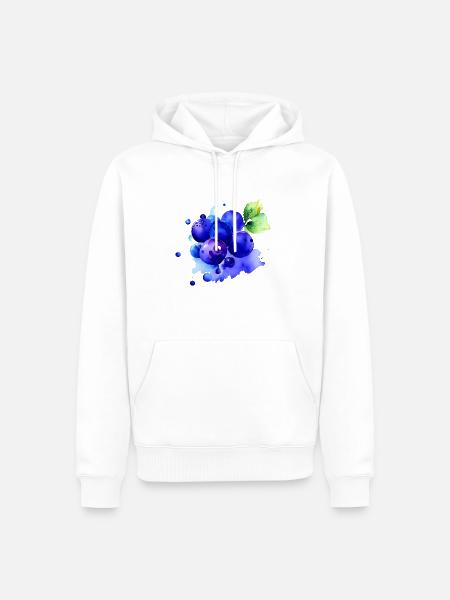 Blueberry Splash - Men’s Premium Organic Hoodie - white