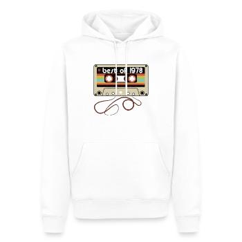 Millésime légendaire 1978 - Sweat à capuche Premium bio Homme - blanc - Devant - Nico (187cm)