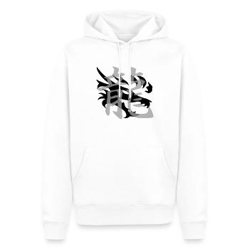 dragon22 noir kanji dragon gris - Sweat à capuche Premium bio Homme - blanc - Devant - Nico (187cm)