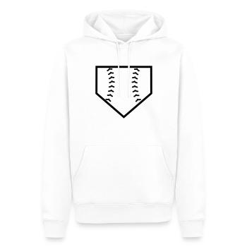 Homeplate Baseballnaht - Männer Premium Bio Hoodie - Weiß - Vorne - Nico (187cm)