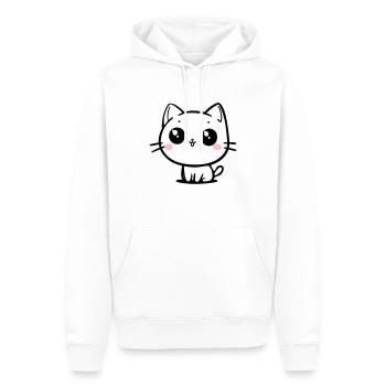 Chat - Sweat à capuche Premium bio Homme - blanc - Devant - Nico (187cm)