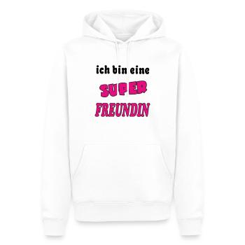 Ich bin eine Super FREUNDIN AMIE - Männer Premium Bio Hoodie - Weiß - Vorne - Nico (187cm)