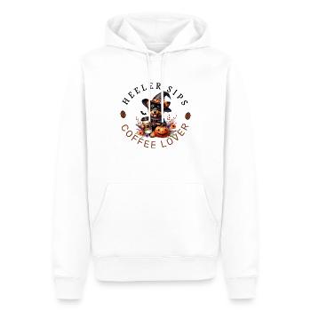 Amateur de café d’Halloween Lancashire Heeler - Sweat à capuche Premium bio Homme - blanc - Devant - Nico (187cm)