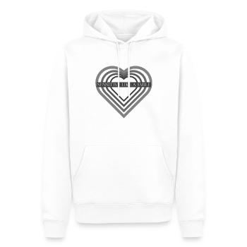 Sensitive "like a smile" Heart t-shirt - Men’s Premium Organic Hoodie - white - Front - Nico (187cm)