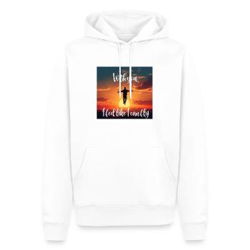 Mit dir fühle ich mich, als könnte ich fliegen - Männer Premium Bio Hoodie - Weiß - Vorne - Nico (187cm)