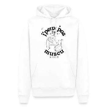 I Can't I Have Muscular - Men’s Premium Organic Hoodie - white - Front - Nico (187cm)