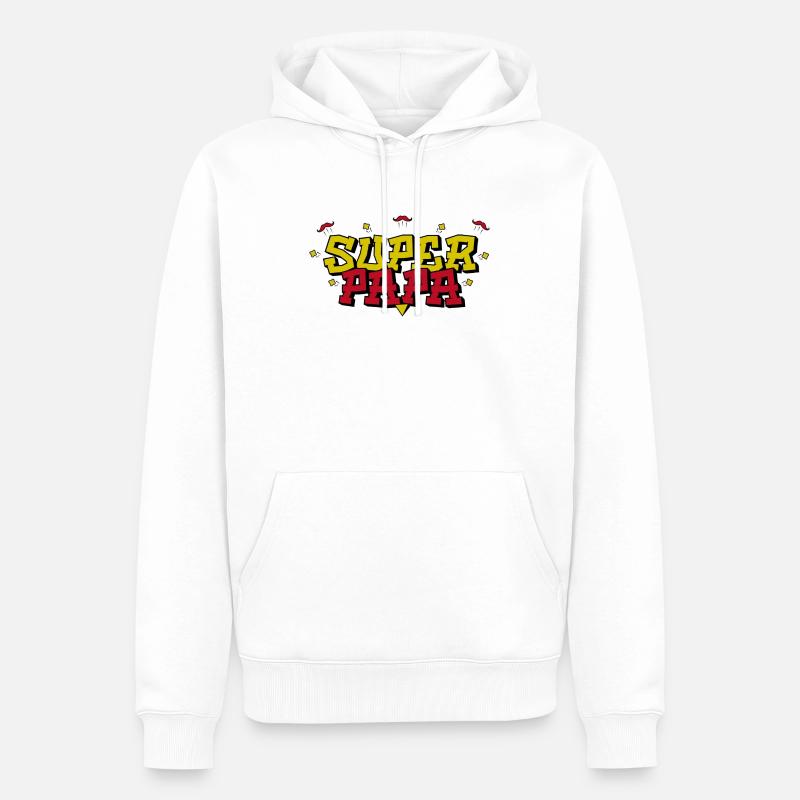 Super Papa Graffiti - Sweat à capuche Premium bio Homme - blanc