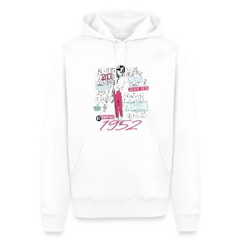 Millésime 1952 Cadeau Anniversaire 1952 Fille 1952 - Sweat à capuche Premium bio Homme - blanc - Devant - Nico (187cm)