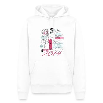 Millésime 2014 Cadeau Anniversaire 2014 Fille 2014 - Sweat à capuche Premium bio Homme - blanc - Devant - Nico (187cm)