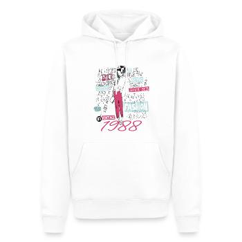 Millésime 1988 Cadeau Anniversaire 1988 Fille 1988 - Sweat à capuche Premium bio Homme - blanc - Devant - Nico (187cm)