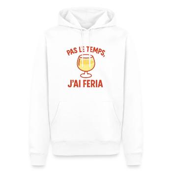 Pas le temps, j’ai feria Humour Feria Fêtes - Sweat à capuche Premium bio Homme - blanc - Devant - Nico (187cm)