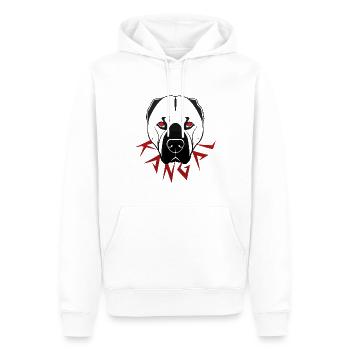 Kangal - Sweat à capuche Premium bio Homme - blanc - Devant - Nico (187cm)
