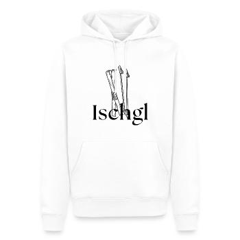 Ischgl - Tyrol - Ski - Après-ski - Souvenir - Sweat à capuche Premium bio Homme - blanc - Devant - Nico (187cm)