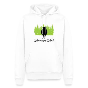 "Schwarzes Schaf: Individuelle Eleganz" - Männer Premium Bio Hoodie - Weiß - Vorne - Nico (187cm)