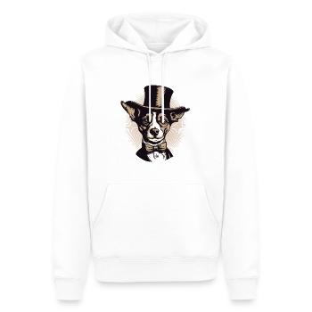 Le Gentleman Dog - Sweat à capuche Premium bio Homme - blanc - Devant - Nico (187cm)