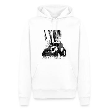 Traktor Retro Traktor Vintage Bauer Landwirt Trakt - Männer Premium Bio Hoodie - Weiß - Vorne - Nico (187cm)