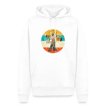Bauarbeiter Wasserwaage Bauen Strassenbau - Männer Premium Bio Hoodie - Weiß - Vorne - Nico (187cm)