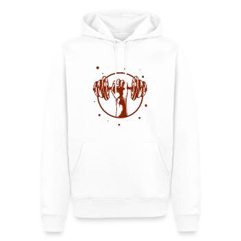 Bodybuilding - Gewichtheben - Fitness - Workout - Männer Premium Bio Hoodie - Weiß - Vorne - Nico (187cm)
