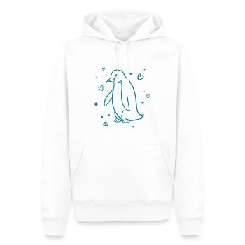 Pingouin - Zoo - Conservation de la nature - Sweat à capuche Premium bio Homme - blanc - Devant - Nico (187cm)