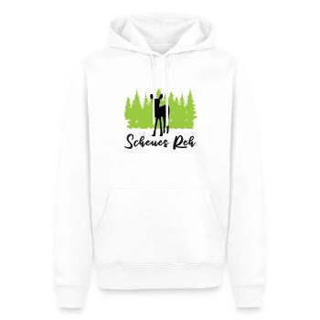 "Scheues Reh: Anmutige Zurückhaltung" - Männer Premium Bio Hoodie - Weiß - Vorne - Nico (187cm)