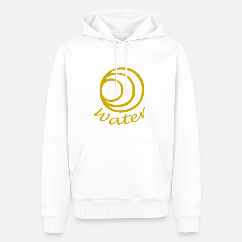 Élément Eau - Sweat à capuche Premium bio Homme - blanc