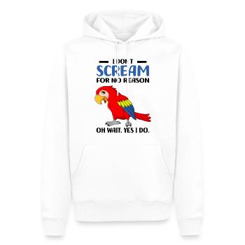 Perroquets - Sweat à capuche Premium bio Homme - blanc - Devant - Nico (187cm)