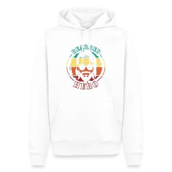 Papa | Schnauzer | Hip | Moustache | 3 Tage Bart - Männer Premium Bio Hoodie - Weiß - Vorne - Nico (187cm)