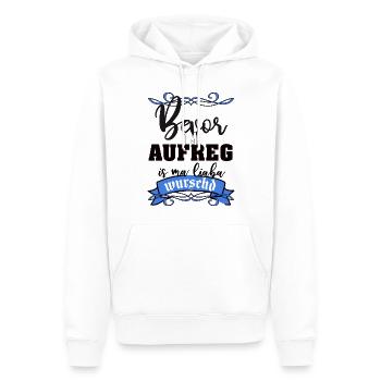 Bayrisch Spruch lustig München Is ma liaba wurschd - Männer Premium Bio Hoodie - Weiß - Vorne - Nico (187cm)