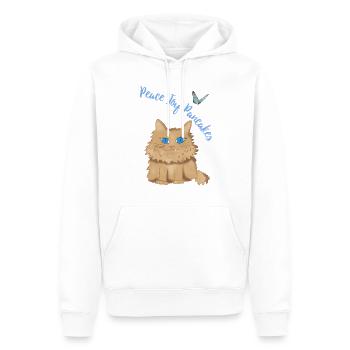 Peace Joy Pancakes Katze - Männer Premium Bio Hoodie - Weiß - Vorne - Nico (187cm)