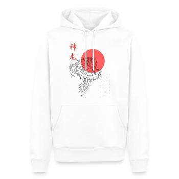 Dragon chinois - Sweat à capuche Premium bio Homme - blanc - Devant - Nico (187cm)