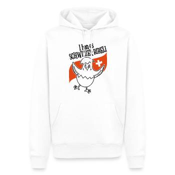 Küken mit Schweizer Flagge für Hühnerzüchter! - Männer Premium Bio Hoodie - Weiß - Vorne - Nico (187cm)
