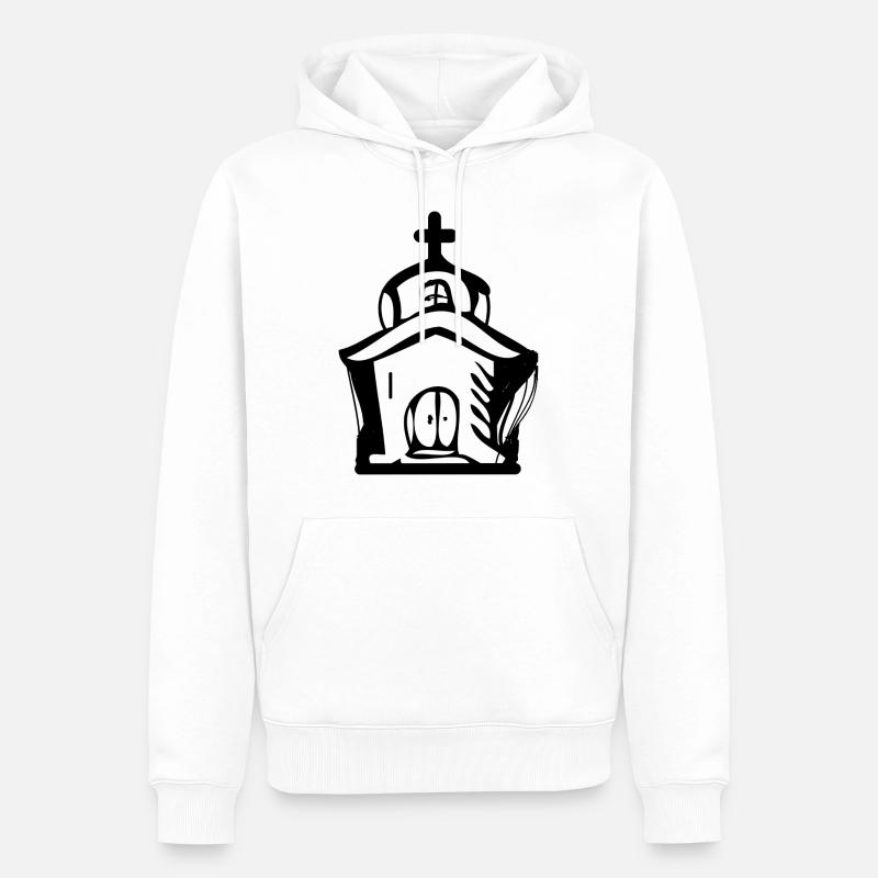 Église - Sweat à capuche Premium bio Homme - blanc
