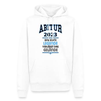 Abitur Legende 2023 Abi 23 Abishirt - Männer Premium Bio Hoodie - Weiß - Vorne - Nico (187cm)
