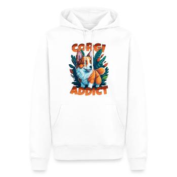 CORGI Addict - Männer Premium Bio Hoodie - Weiß - Vorne - Nico (187cm)