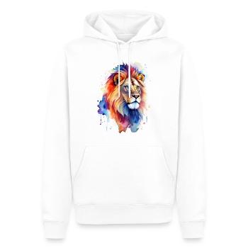 Bunte Mähne - Männer Premium Bio Hoodie - Weiß - Vorne - Nico (187cm)