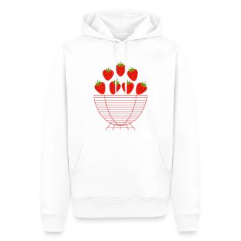 Bol de fraises - Sweat à capuche Premium bio Homme - blanc - Devant - Nico (187cm)