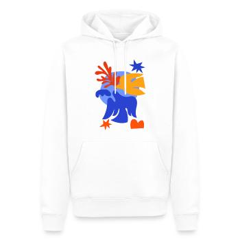 Friede - Männer Premium Bio Hoodie - Weiß - Vorne - Nico (187cm)