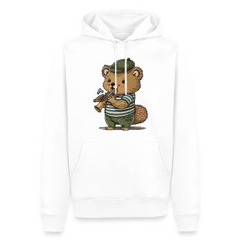 Trompettiste Quokka - Sweat à capuche Premium bio Homme - blanc - Devant - Nico (187cm)