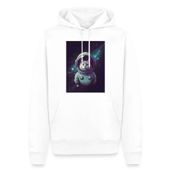 Nostalgische Vintage kosmische Katze - Männer Premium Bio Hoodie - Weiß - Vorne - Nico (187cm)