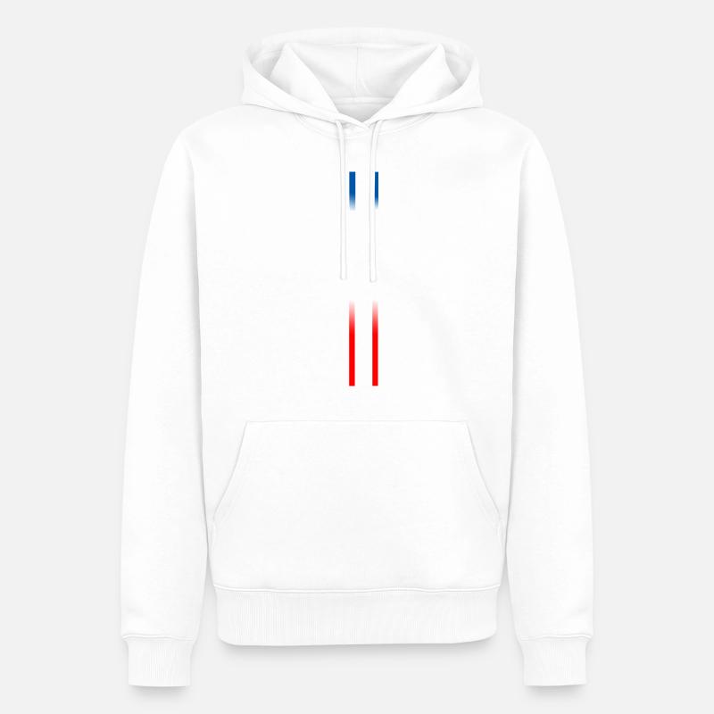 FRANCE - Sweat à capuche Premium bio Homme - blanc