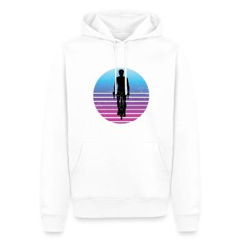Cyclisme Cyclisme Vélo Homme - Sweat à capuche Premium bio Homme - blanc - Devant - Nico (187cm)