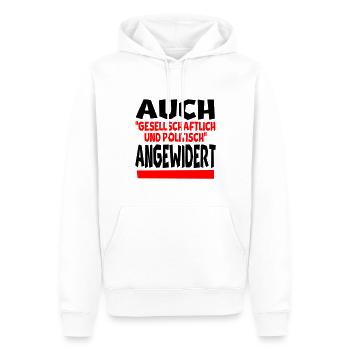 angewidert II - Männer Premium Bio Hoodie - Weiß - Vorne - Nico (187cm)