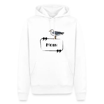 Moin Möwe - Männer Premium Bio Hoodie - Weiß - Vorne - Nico (187cm)